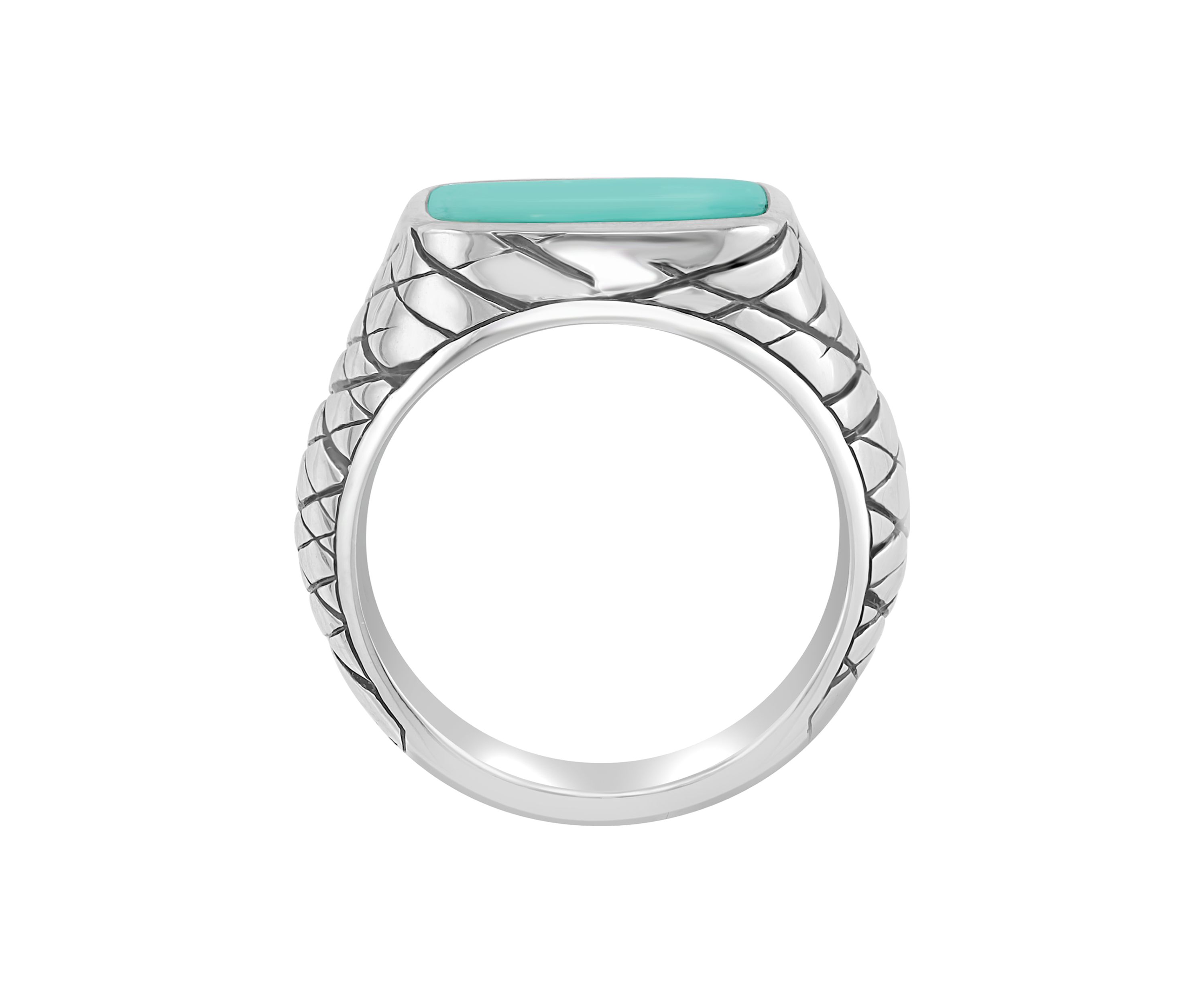 Mens Turquoise Ring in Sterling Silver