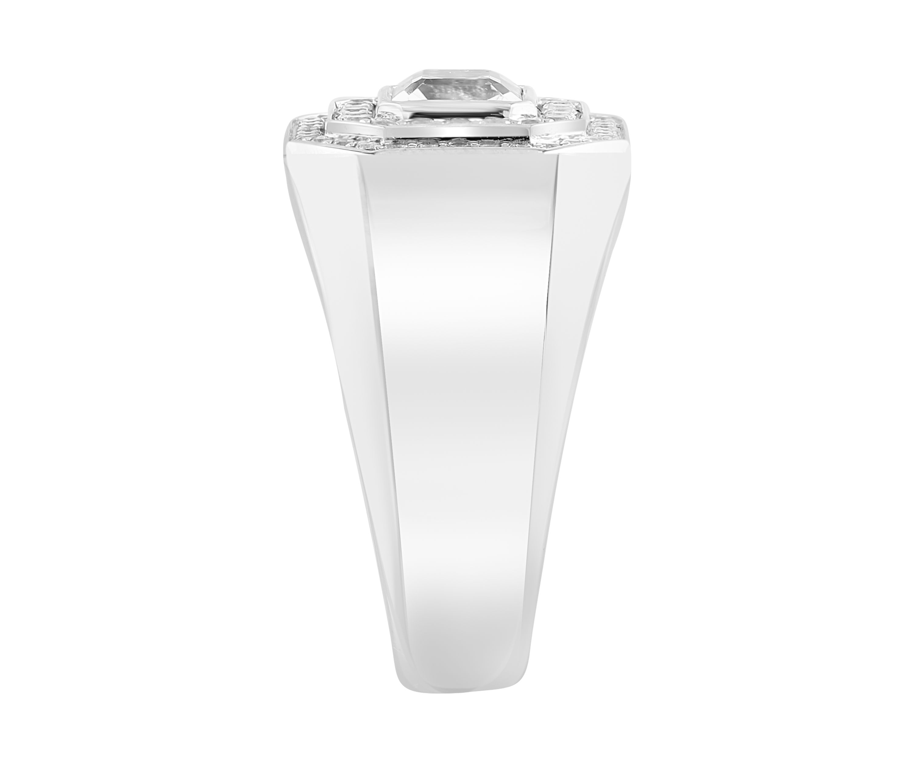 Mens White Topaz Ring in Sterling Silver 