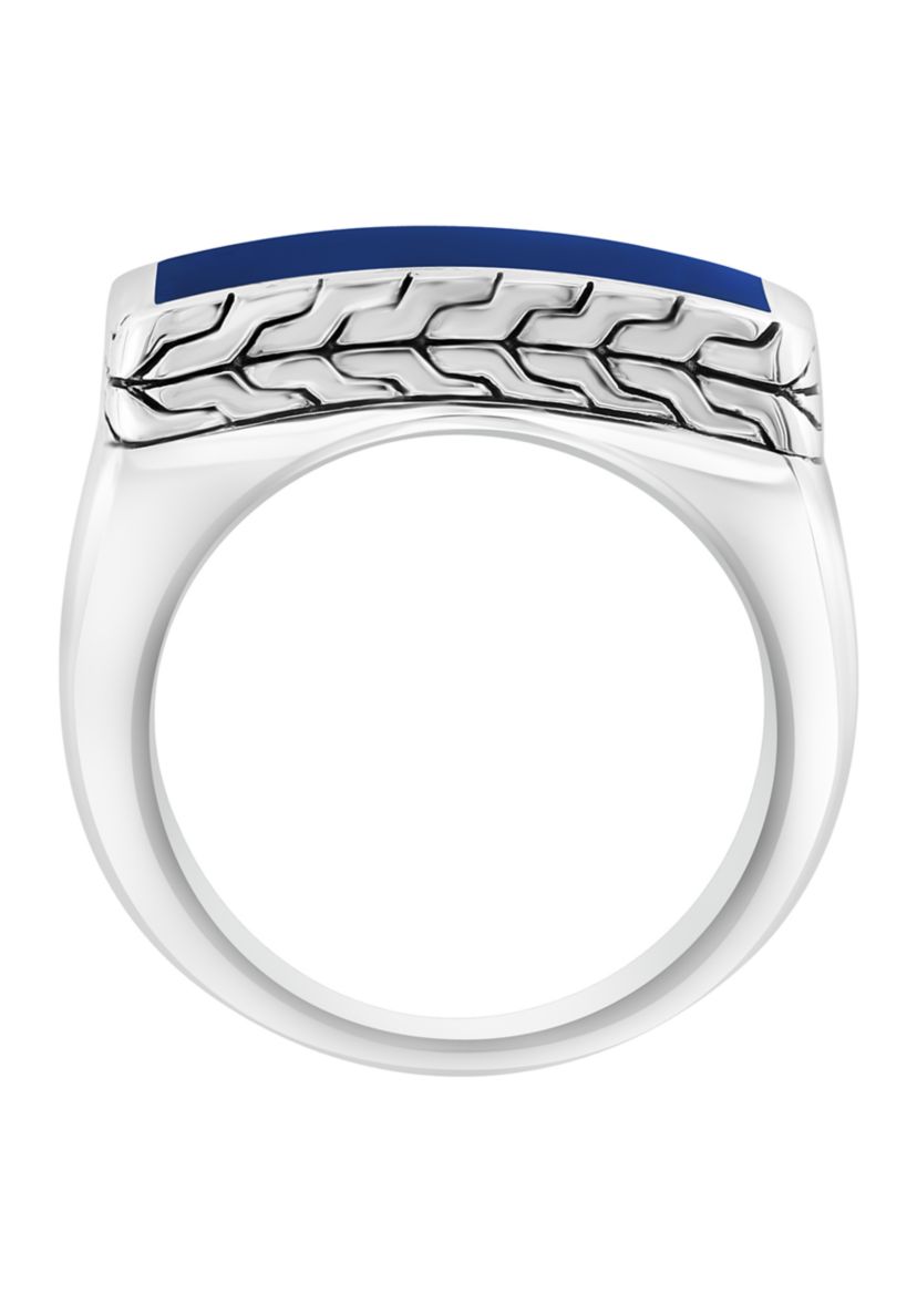 Mens Lapis Lazuli  Ring in Sterling Silver 