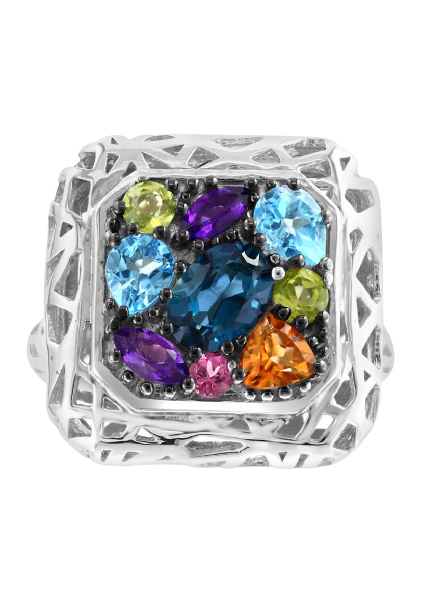 2.35 ct. t.w. Multi Gemstone Ring in Sterling Silver