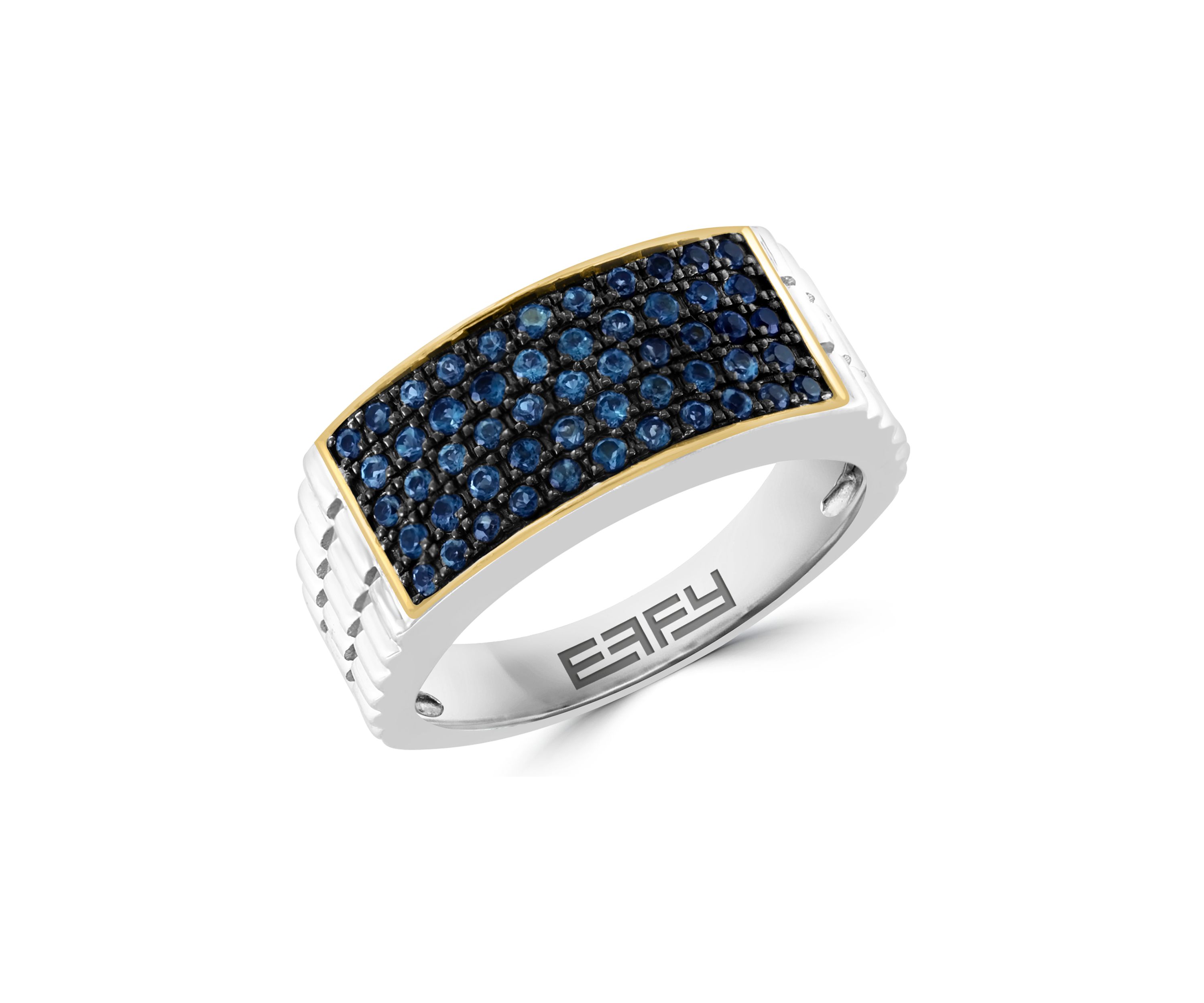 Mens Blue Topaz Ring in Sterling Silver