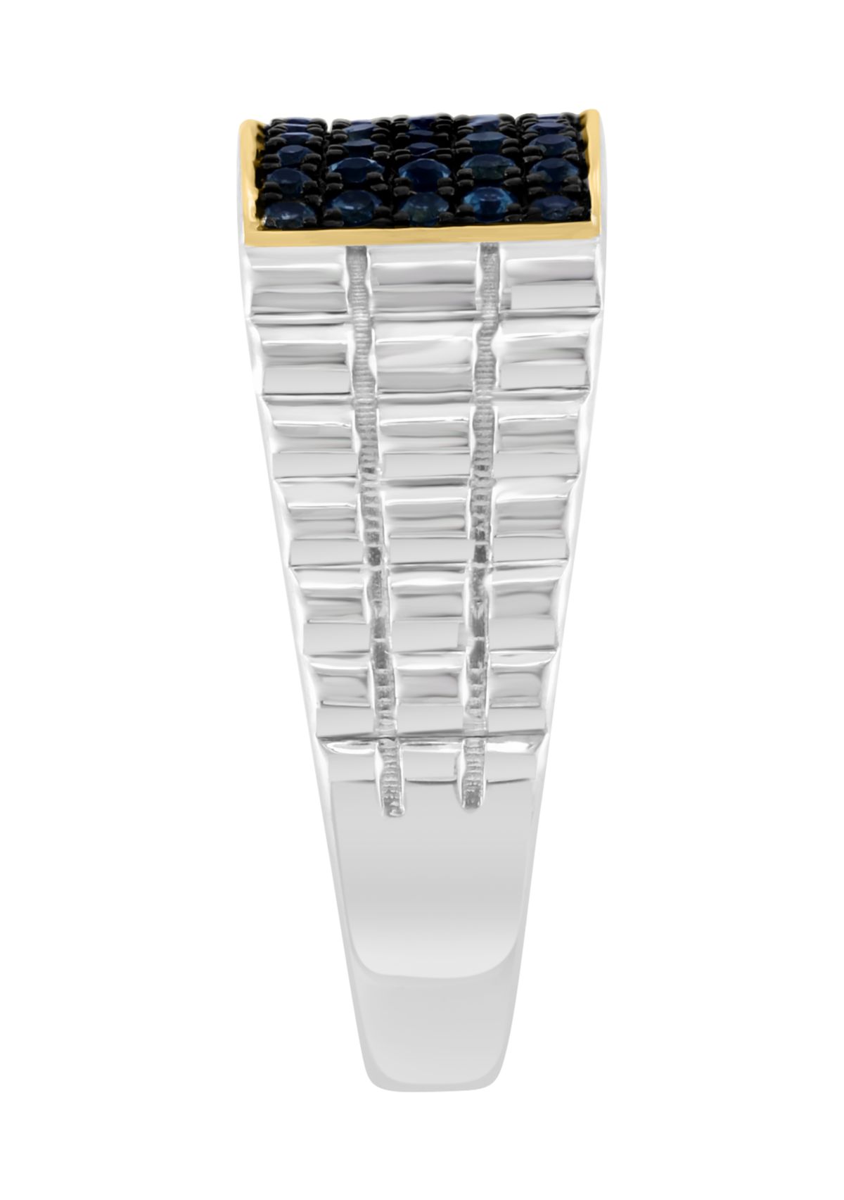 Mens Blue Topaz Ring in Sterling Silver