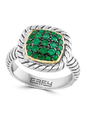Effy Emerald Ring In Sterling Silver