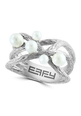 Effy Freshwater Interlock Pearl Ring In Sterling Silver