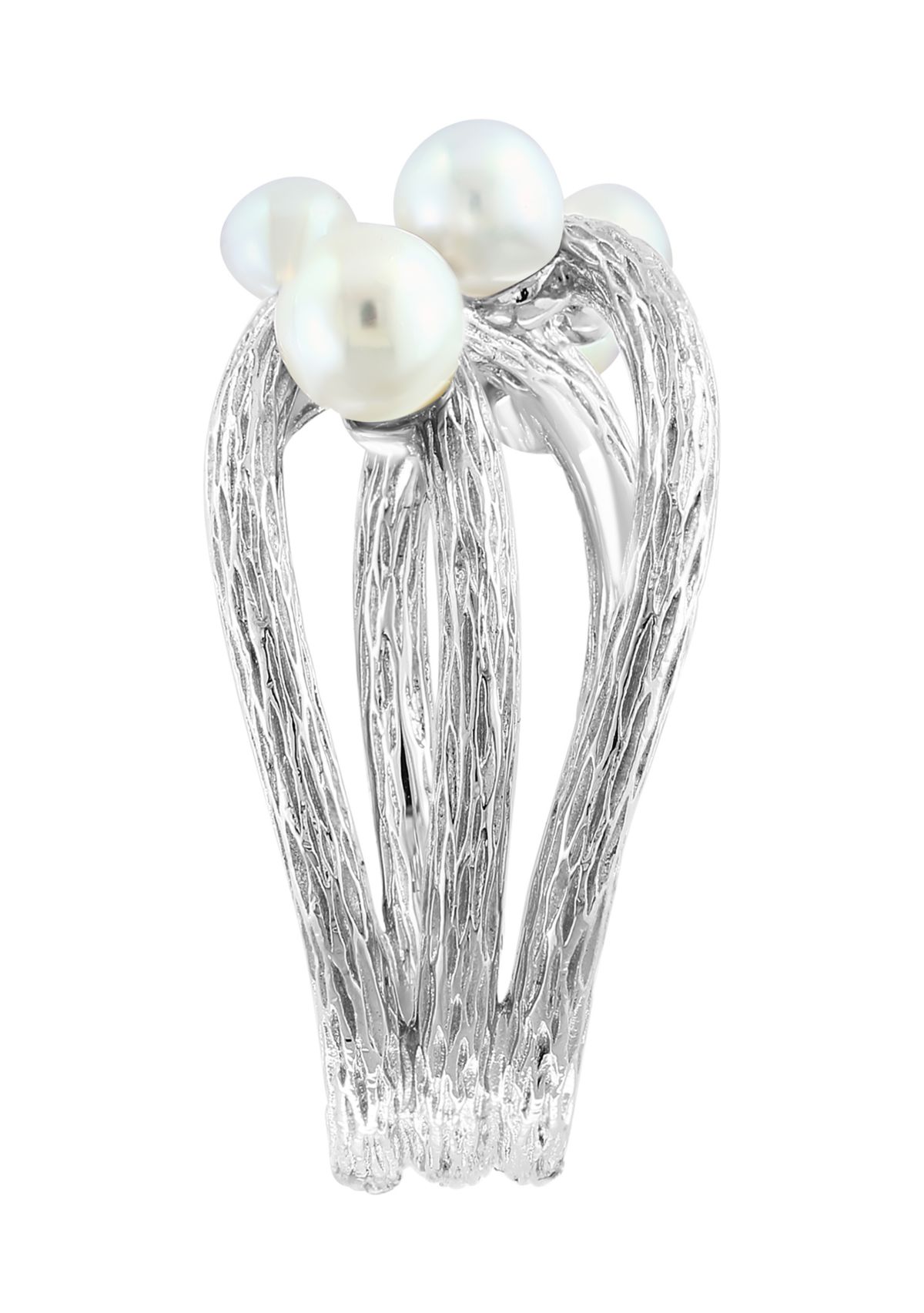 Freshwater Interlock Pearl Ring in Sterling Silver