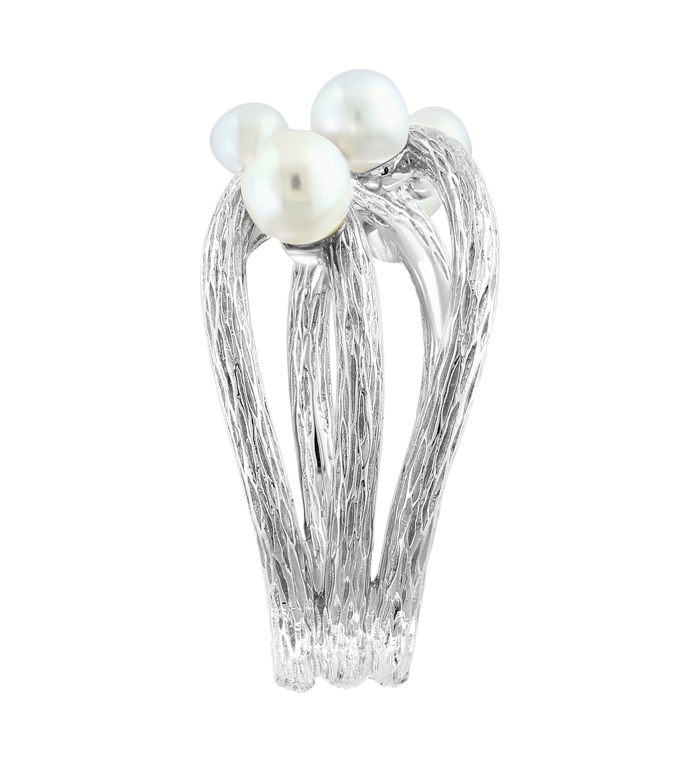 Freshwater Interlock Pearl Ring in Sterling Silver