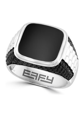 Effy Men's Onyx And Black Spinel Ring In Sterling Silver
