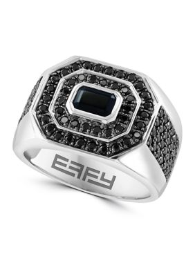 Effy Men's Black Spinel Ring In Sterling Silver