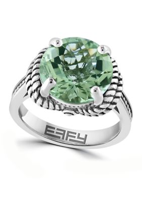 Effy Green Cable Amethyst Ring In Sterling Silver