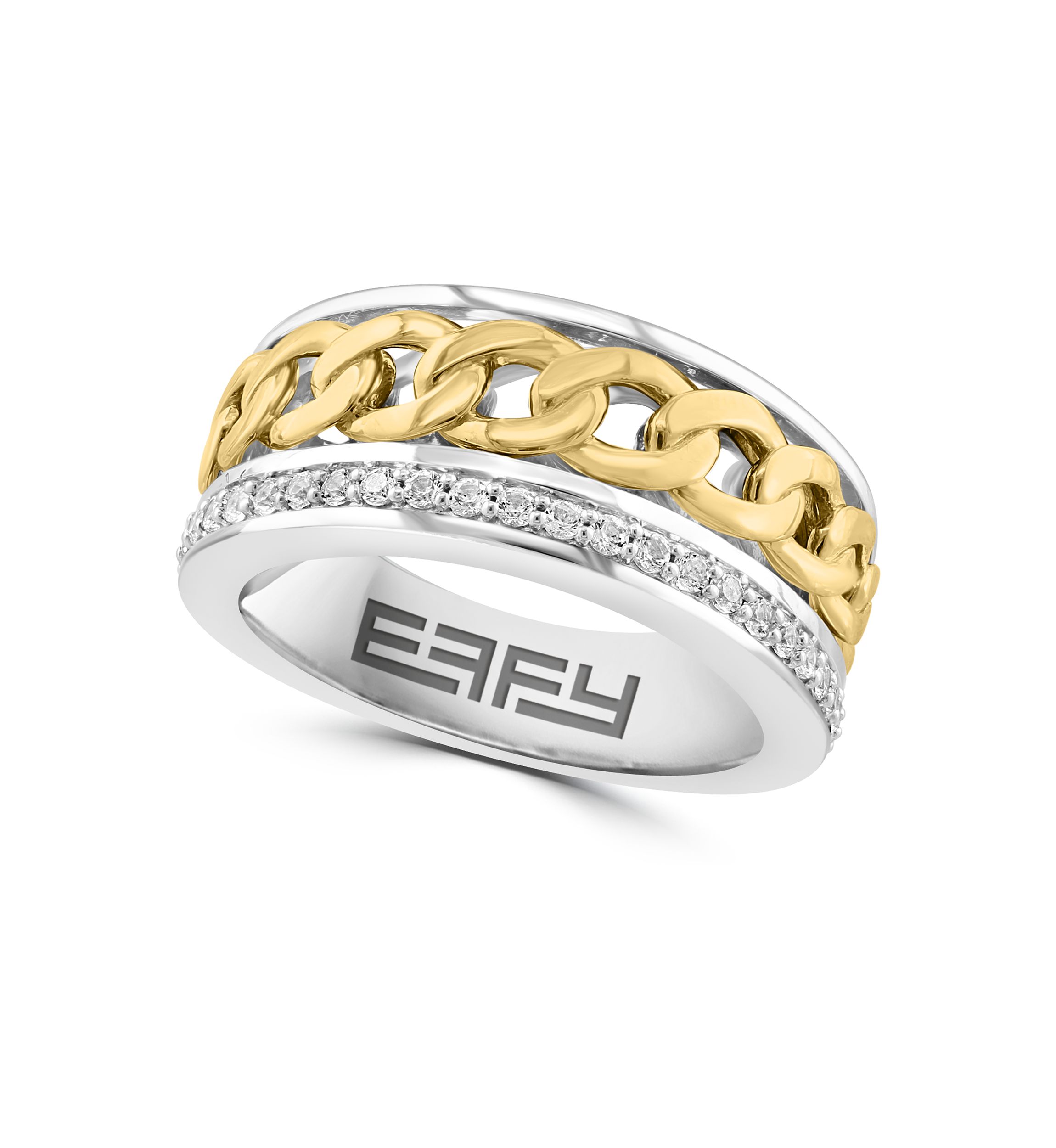Mens White Sapphire Ring in Gold Over Sterling Silver