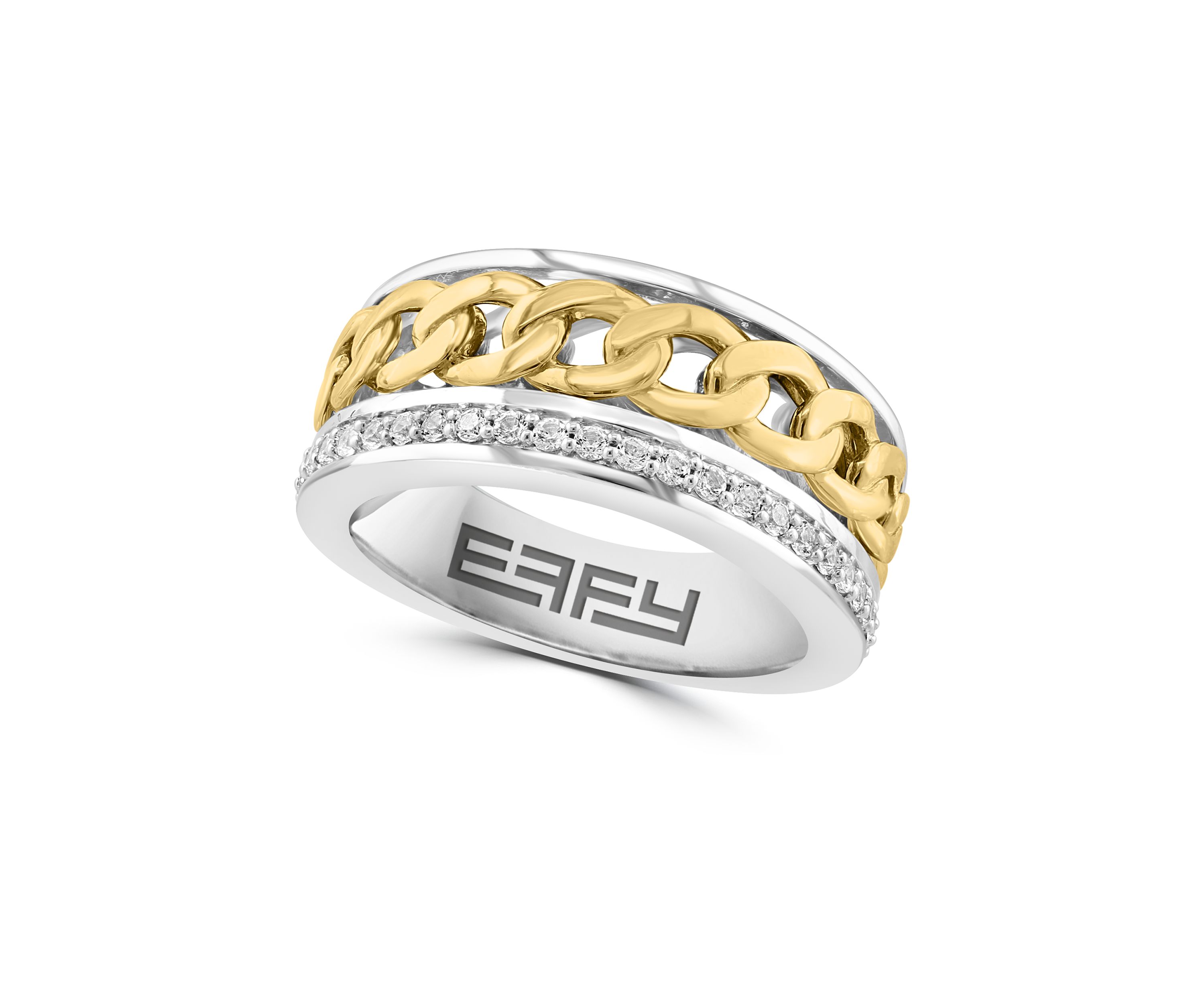 Mens White Sapphire Ring in Gold Over Sterling Silver
