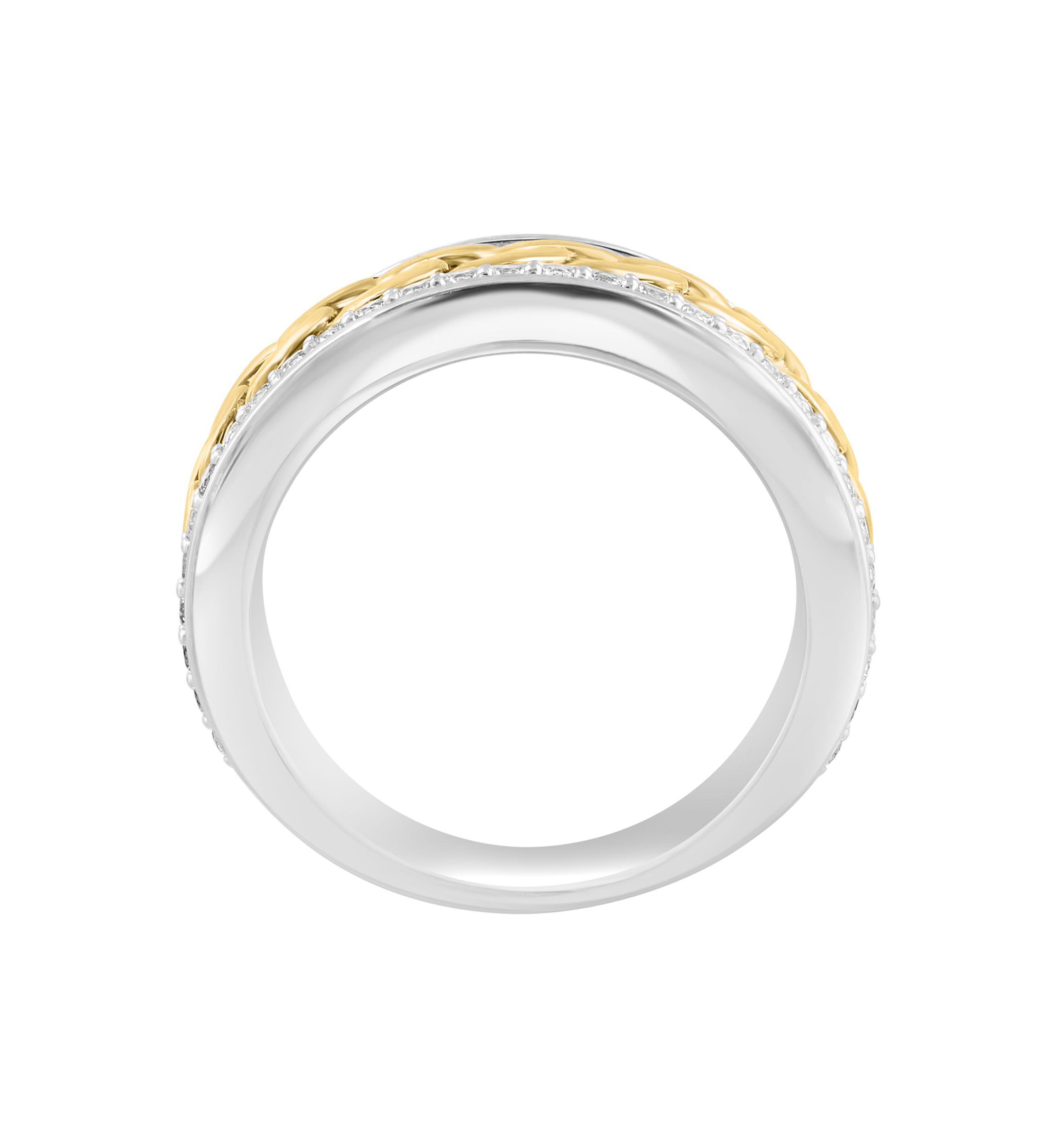Mens White Sapphire Ring in Gold Over Sterling Silver