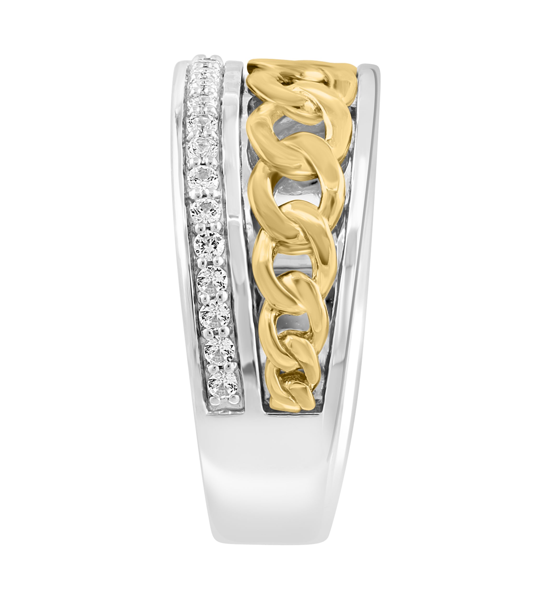 Mens White Sapphire Ring in Gold Over Sterling Silver