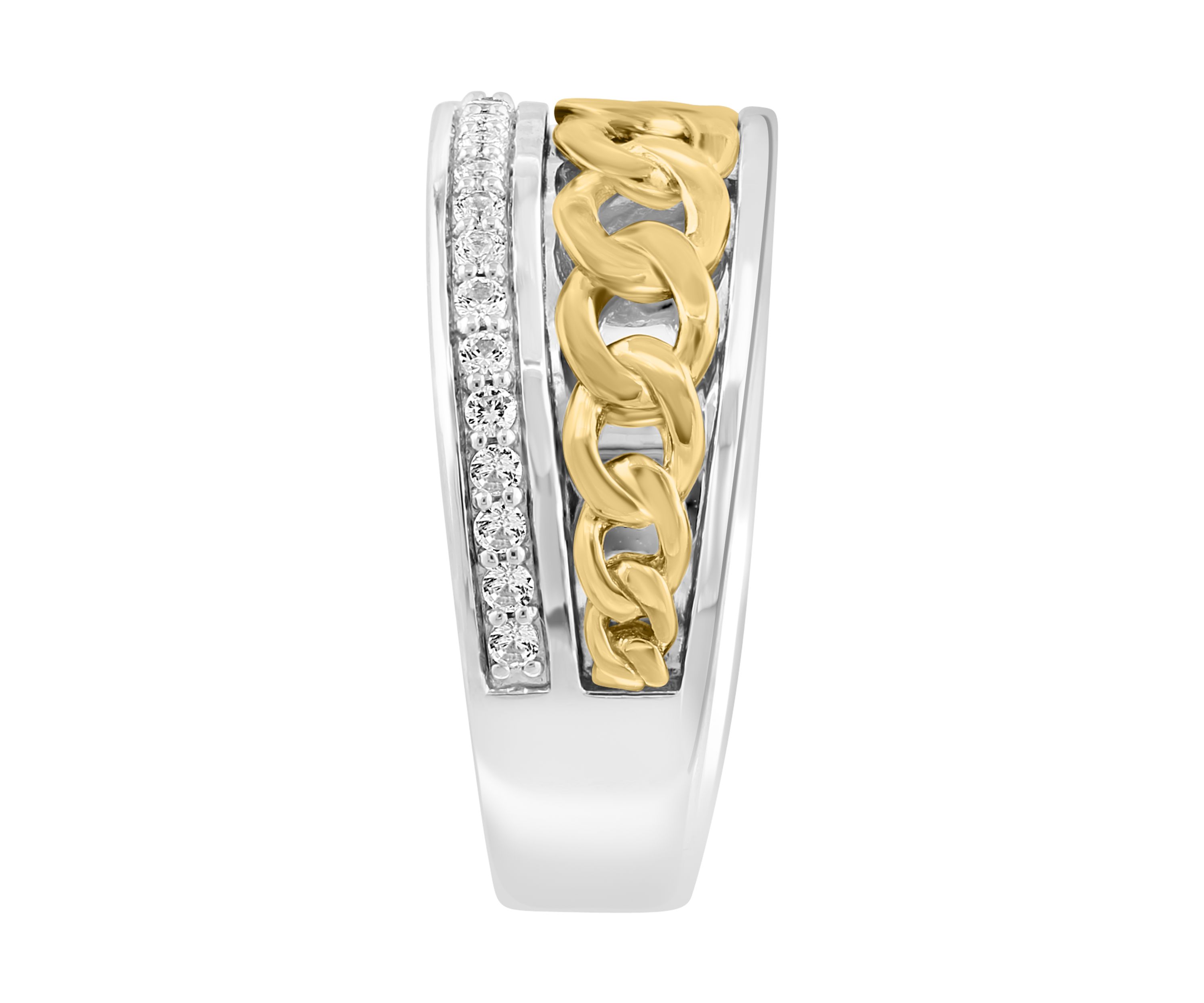 Mens White Sapphire Ring in Gold Over Sterling Silver