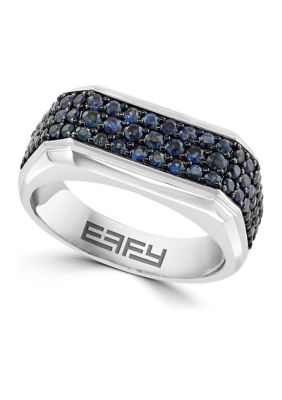 Effy Men's Sapphire Ring In Sterling Silver