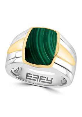 Effy Men's Malachite Ring In Gold Over Sterling Silver