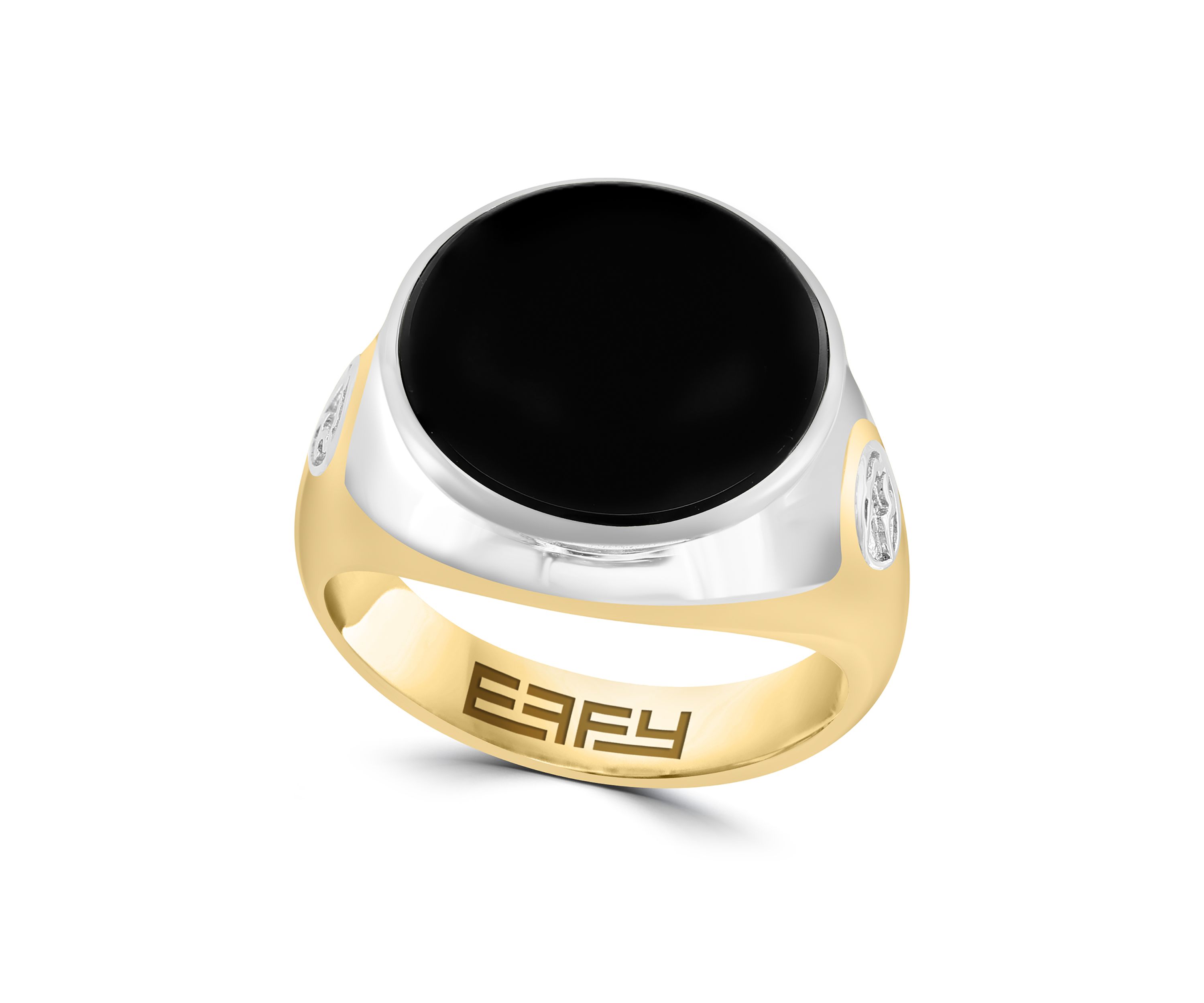 Mens Onyx Ring in Gold over Sterling Silver