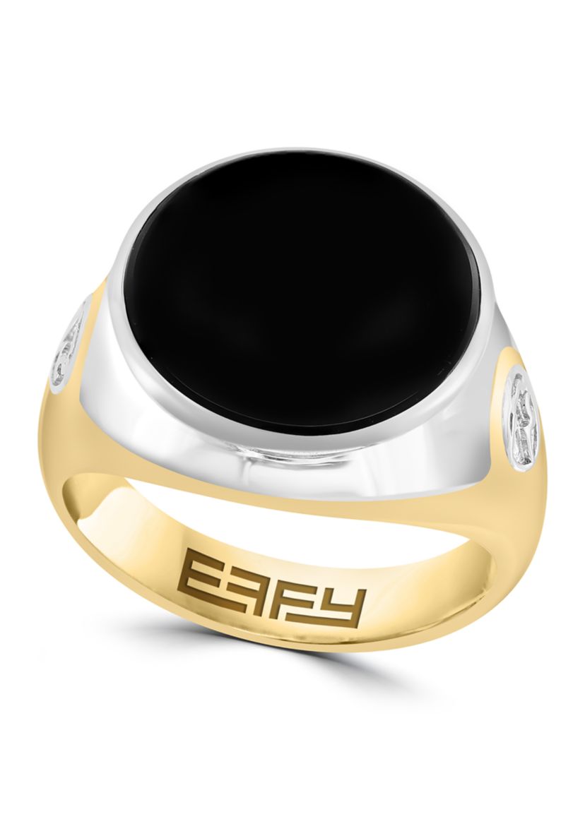 Mens Onyx Ring in Gold over Sterling Silver