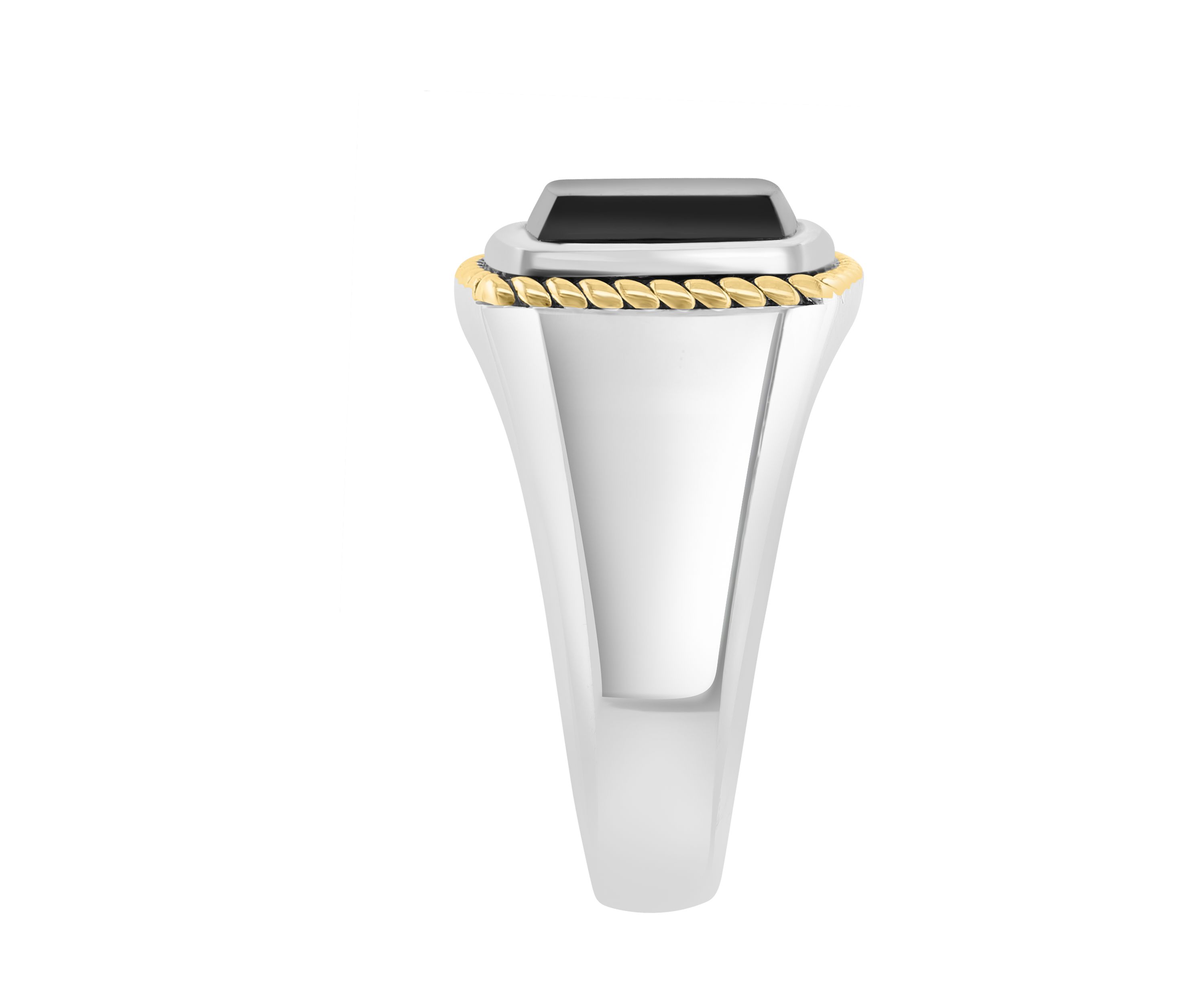 Mens Onyx Ring in Gold Over Silver