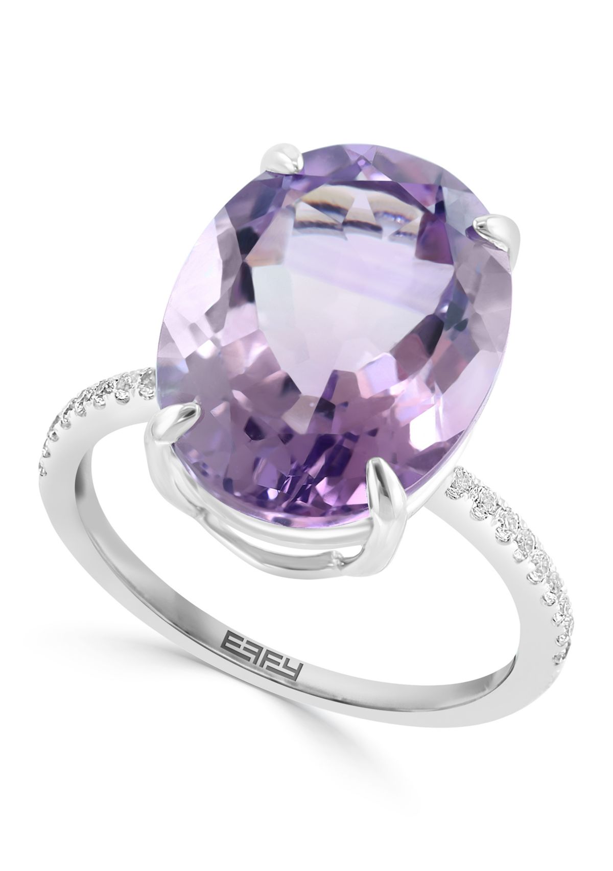 Sterling Silver, Amethyst, White Sapphire Ring 