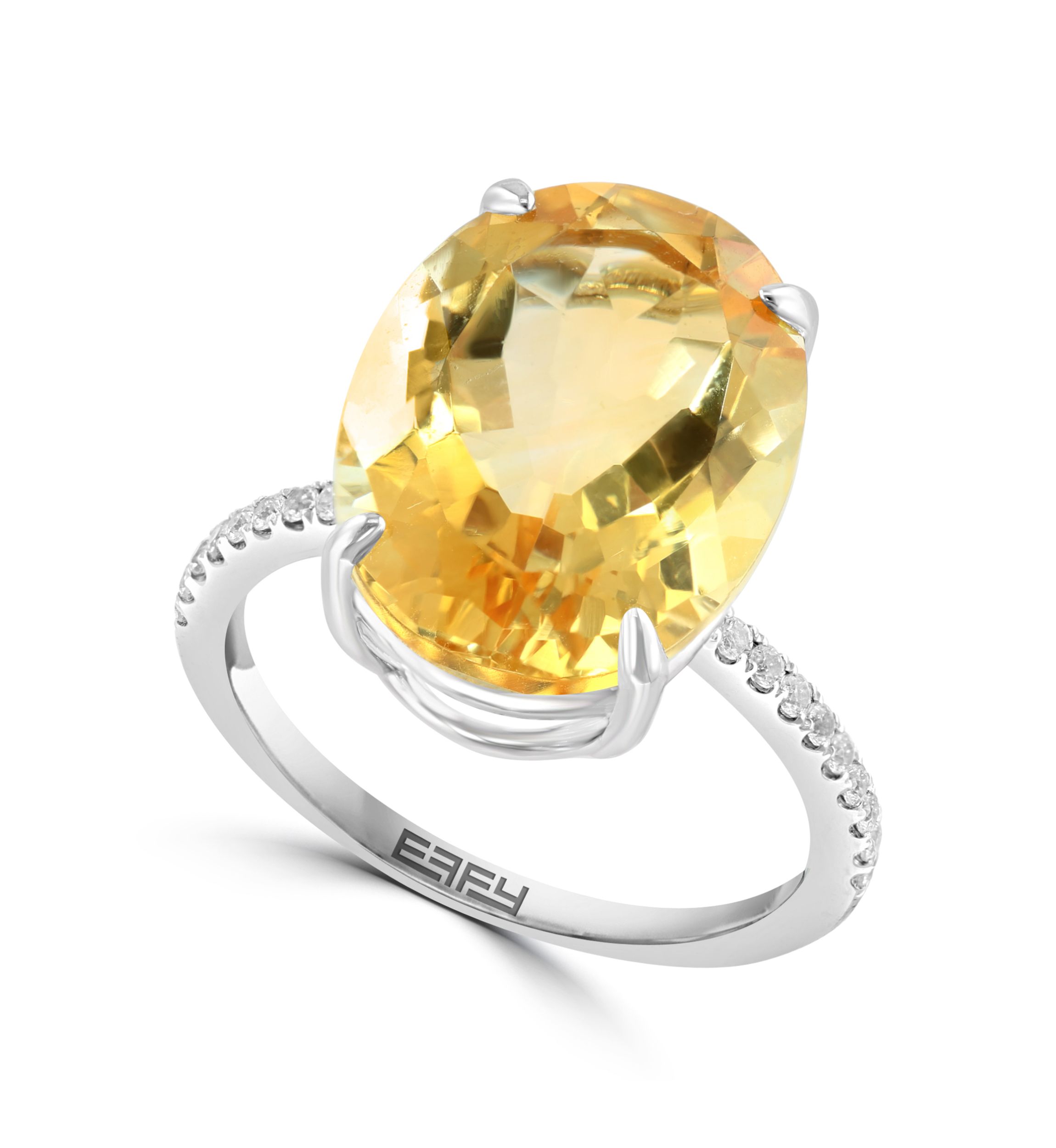 9.2 ct. t.w. Citrine and White Sapphire Ring in Sterling Silver