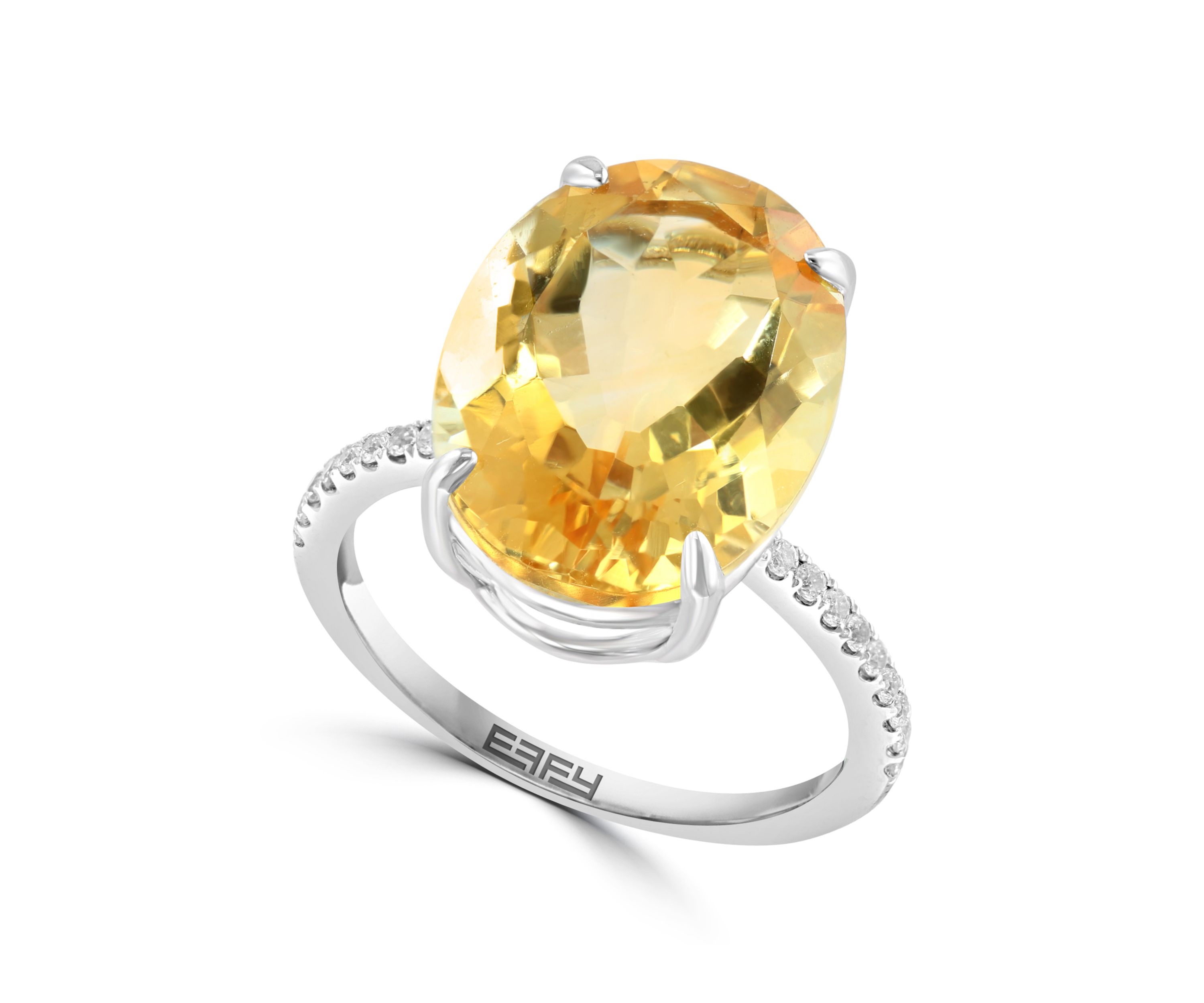 9.2 ct. t.w. Citrine and White Sapphire Ring in Sterling Silver