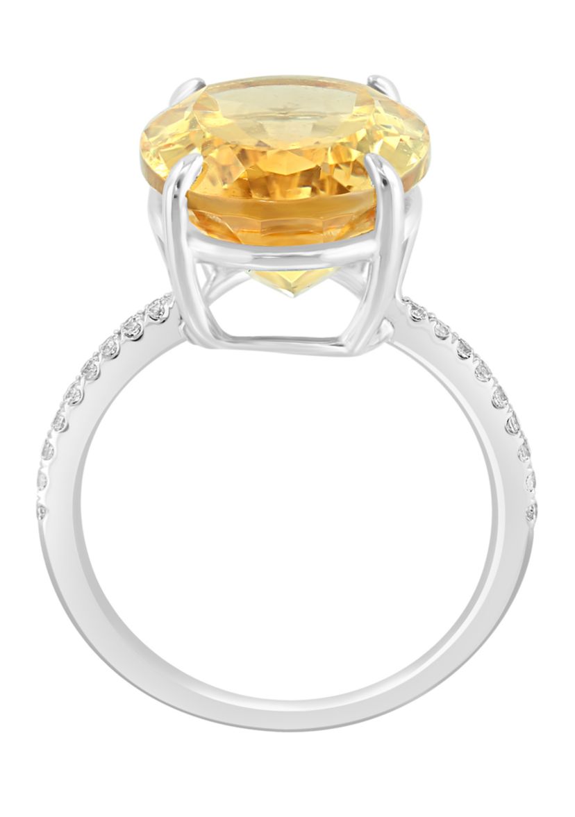 9.2 ct. t.w. Citrine and White Sapphire Ring in Sterling Silver