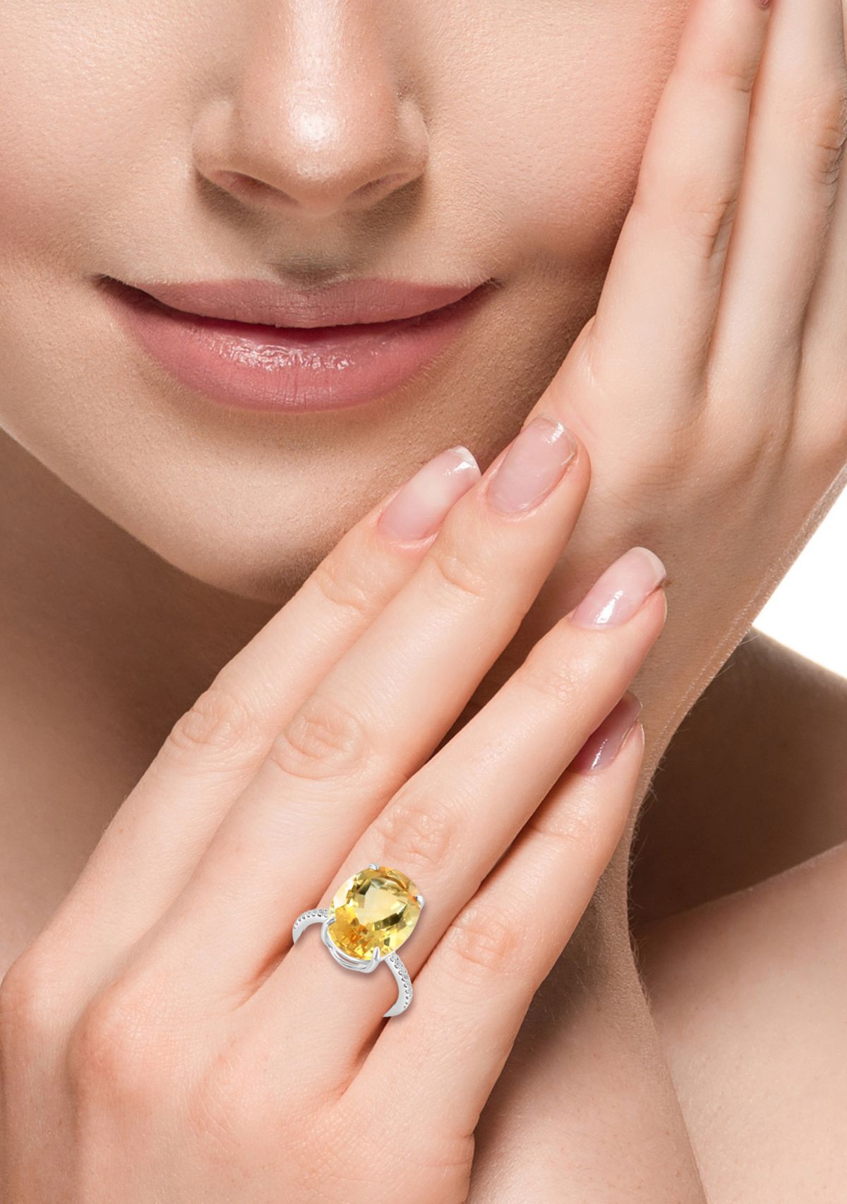 9.2 ct. t.w. Citrine and White Sapphire Ring in Sterling Silver