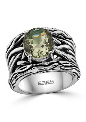 Effy Green Amethyst Ring in Sterling Silver, 7