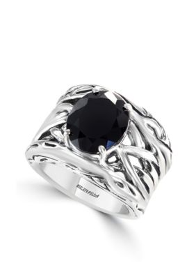 Effy Sterling Silver Onyx Weave Band