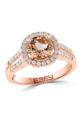 Effy Diamond and Morganite Ring in 14K Rose Gold -  5400451IRV0G352UT