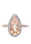 3/8 ct. t.w. Diamond and 2.65 ct. t.w. Morganite Ring in 14K Rose Gold