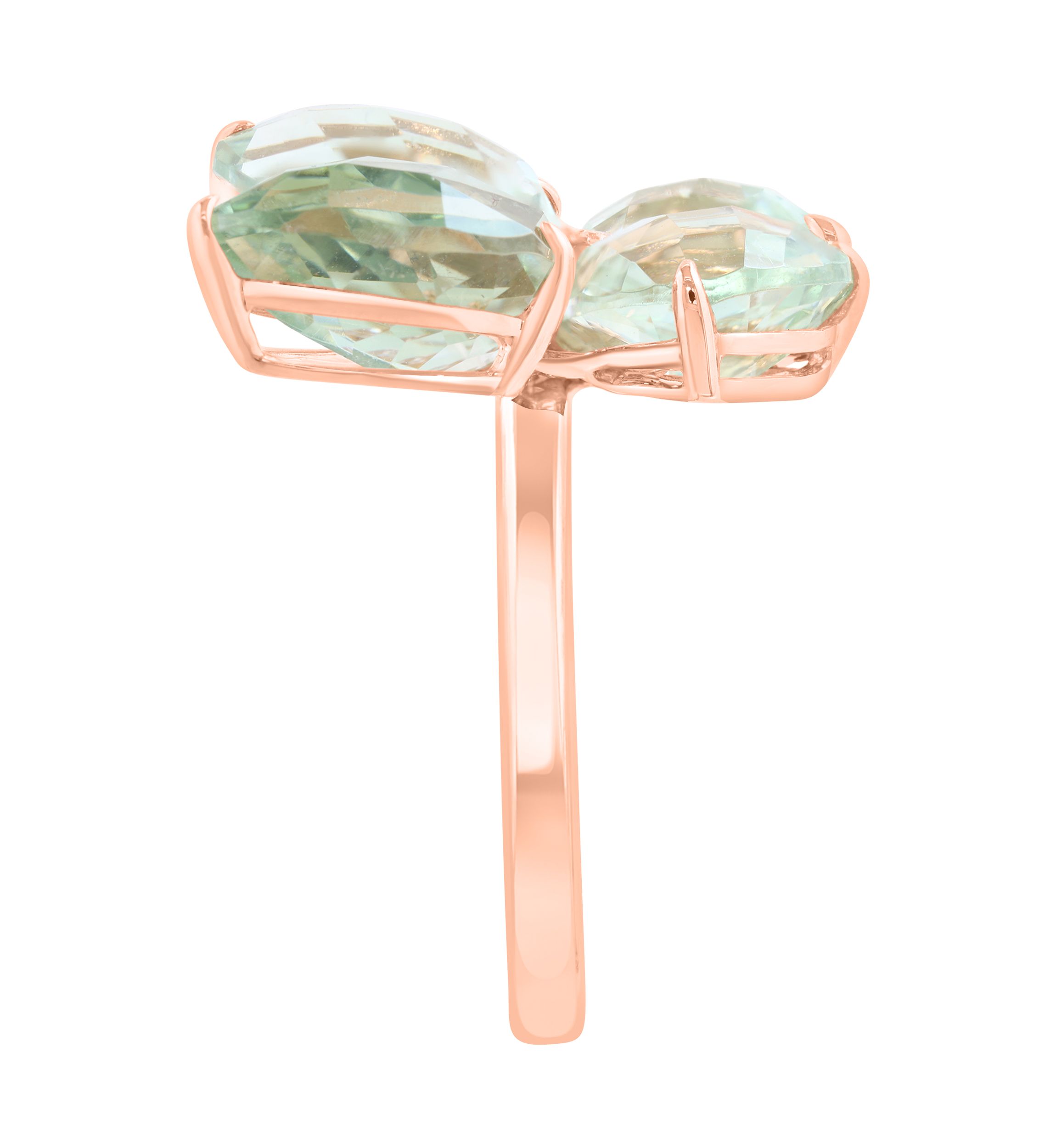 11.5 ct. t.w. Green Amethyst, 1/10 ct. t.w. Diamond Ring in 14K Rose Gold