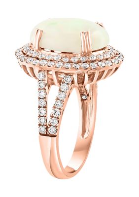 Effy 3.9 ct. t.w. Opal and 0.95 ct. t.w. Diamond Ring in 14k Rose Gold, 6 -  0617892811258