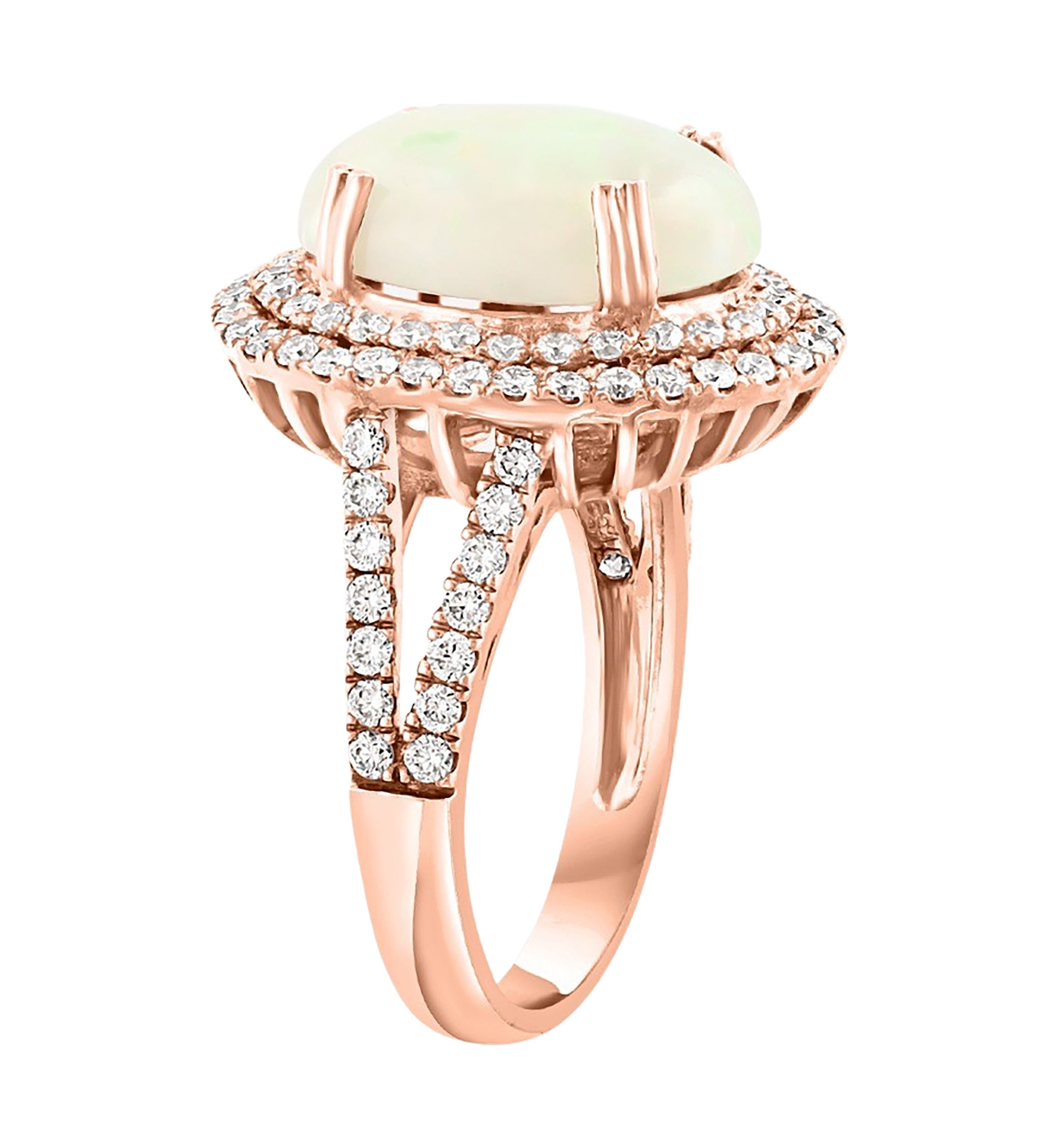 3.9 ct. t.w. Opal and 0.95 ct. t.w. Diamond Ring in 14k Rose Gold