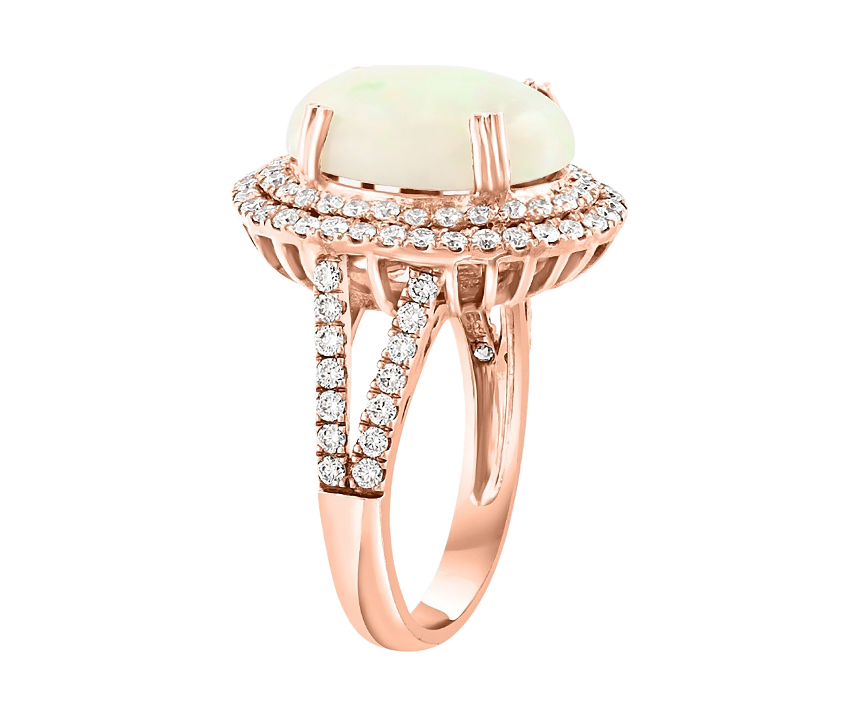 3.9 ct. t.w. Opal and 0.95 ct. t.w. Diamond Ring in 14k Rose Gold