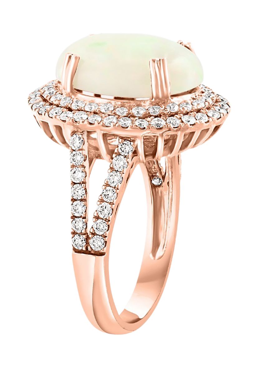 3.9 ct. t.w. Opal and 0.95 ct. t.w. Diamond Ring in 14k Rose Gold