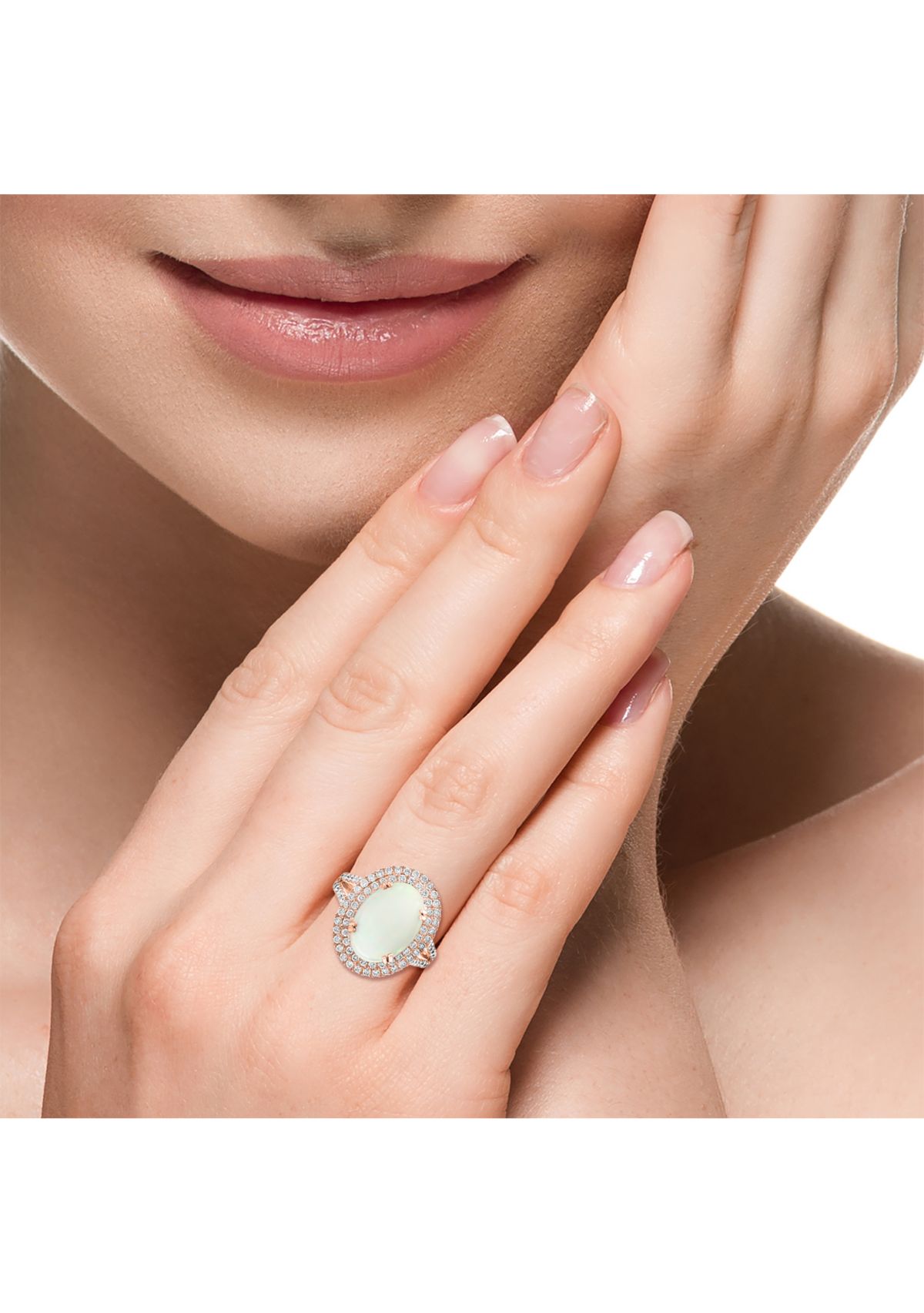 3.9 ct. t.w. Opal and 0.95 ct. t.w. Diamond Ring in 14k Rose Gold