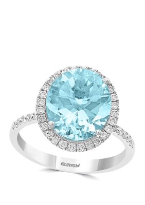 Effy 1.4 ct. t.w. Aquamarine and 3/8 ct. t.w. Diamond Ring in 14k White Gold, 7 -  0617892693618