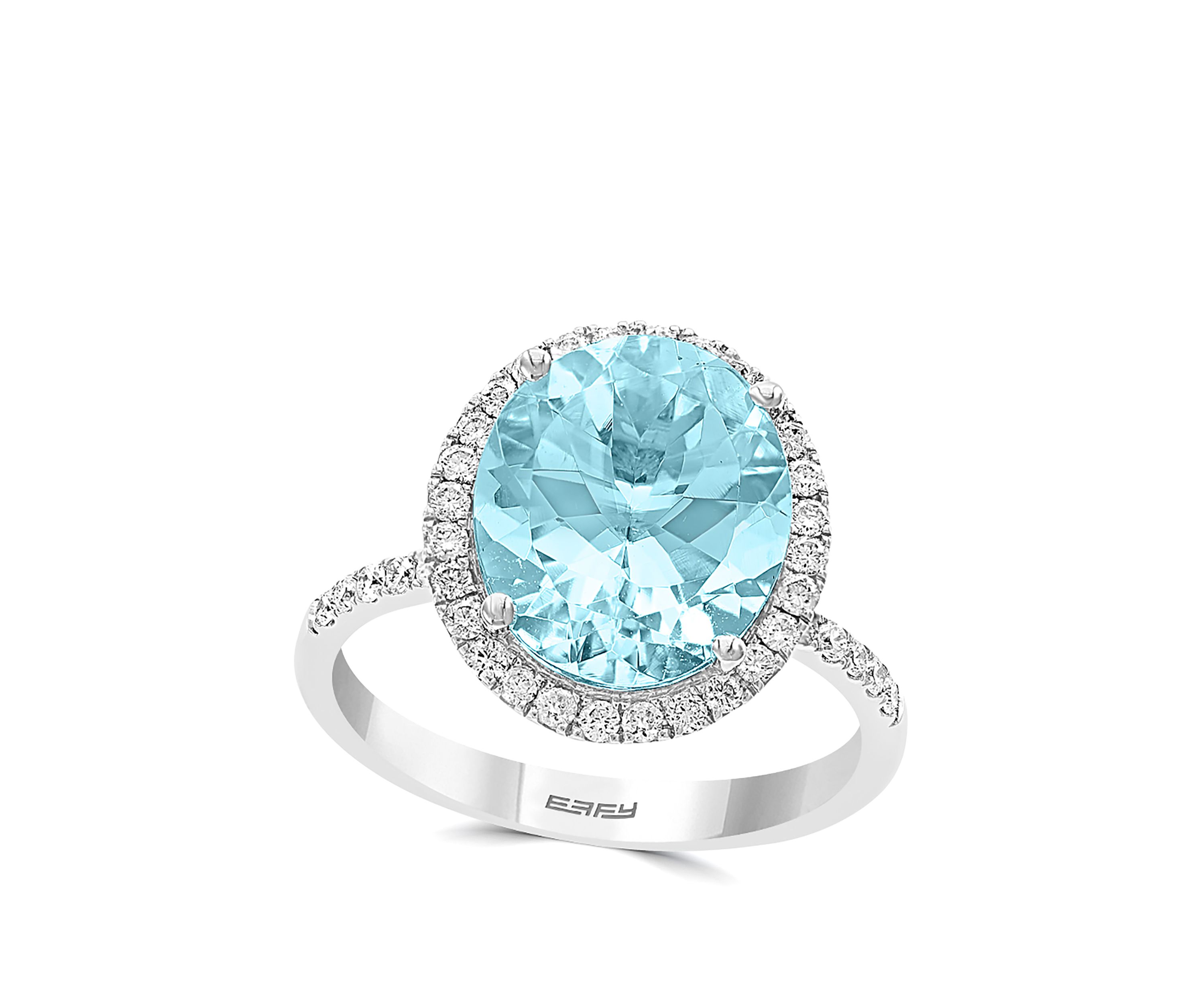 1.4 ct. t.w. Aquamarine and 3/8 ct. t.w. Diamond Ring in 14k White Gold