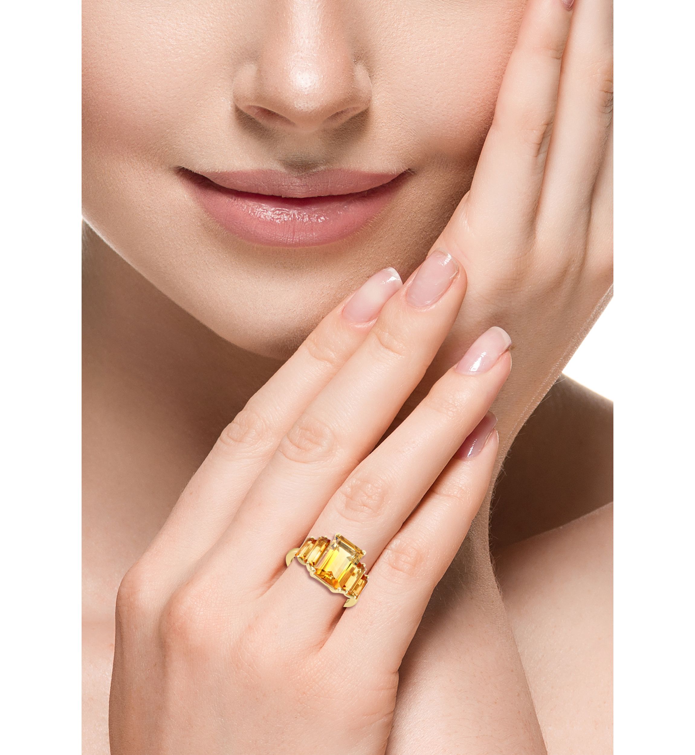 Citrine Ring in 14K Yellow Gold