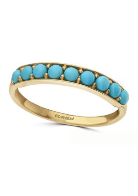 Effy Turquoise Band Ring In 14K Yellow Gold, 7 -  0617892669514
