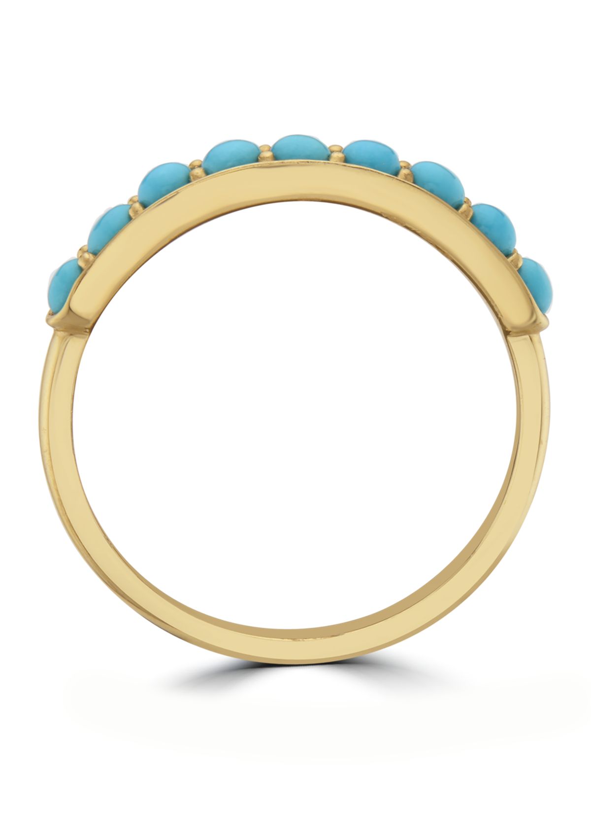 Turquoise Band Ring in 14K Yellow Gold