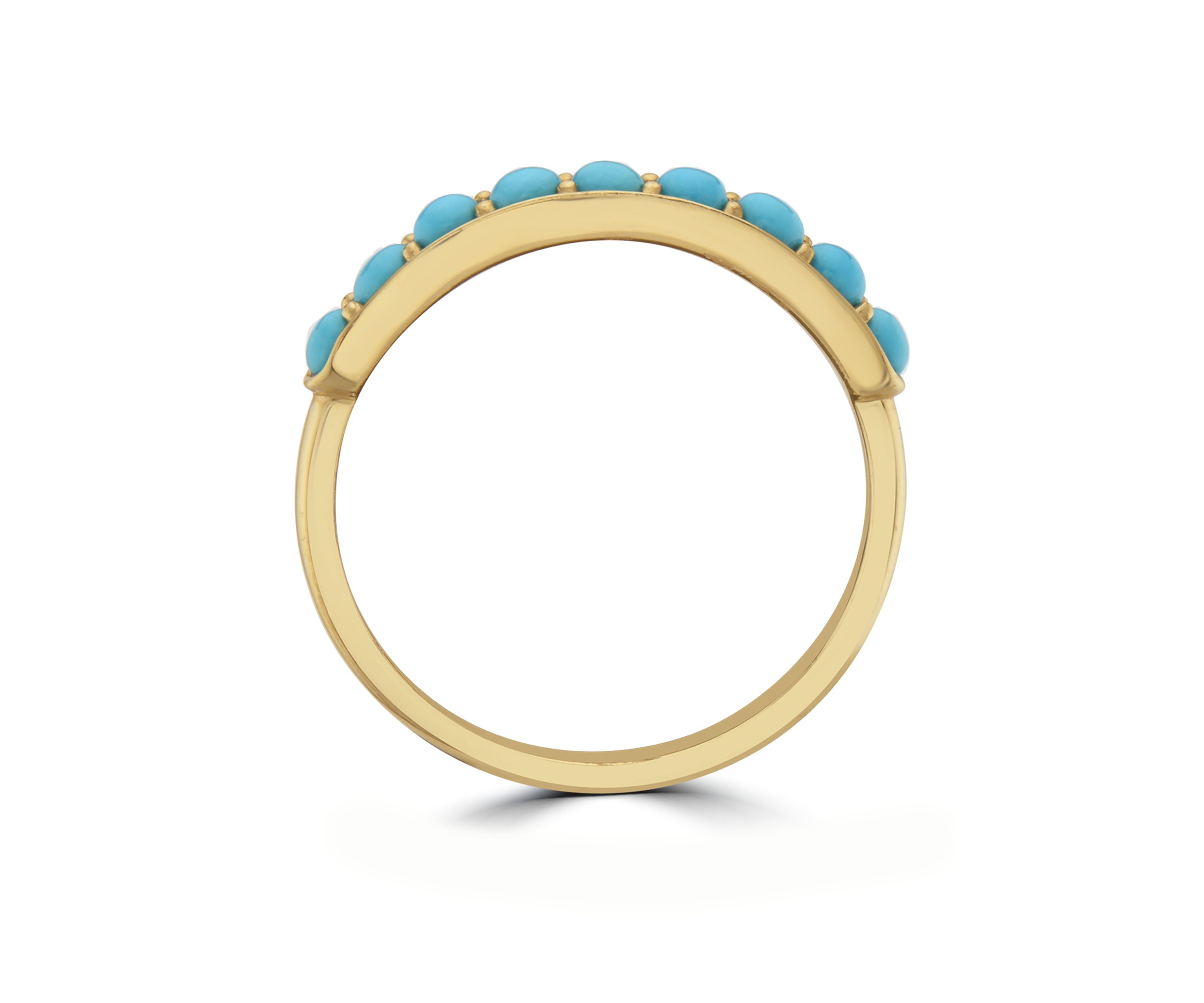 Turquoise Band Ring in 14K Yellow Gold