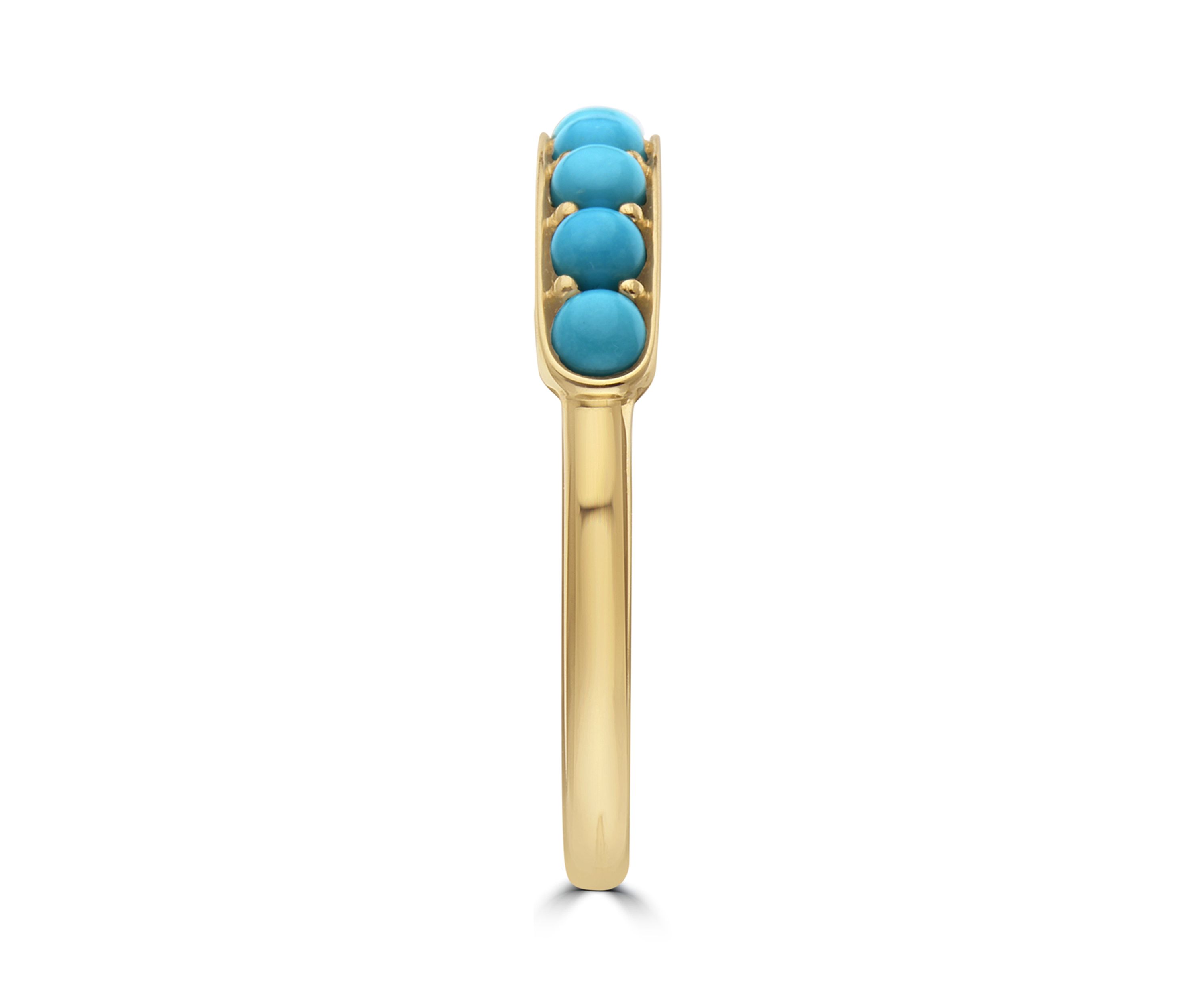 Turquoise Band Ring in 14K Yellow Gold