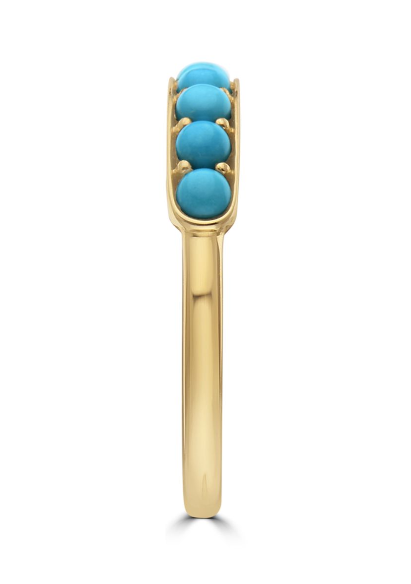Turquoise Band Ring in 14K Yellow Gold
