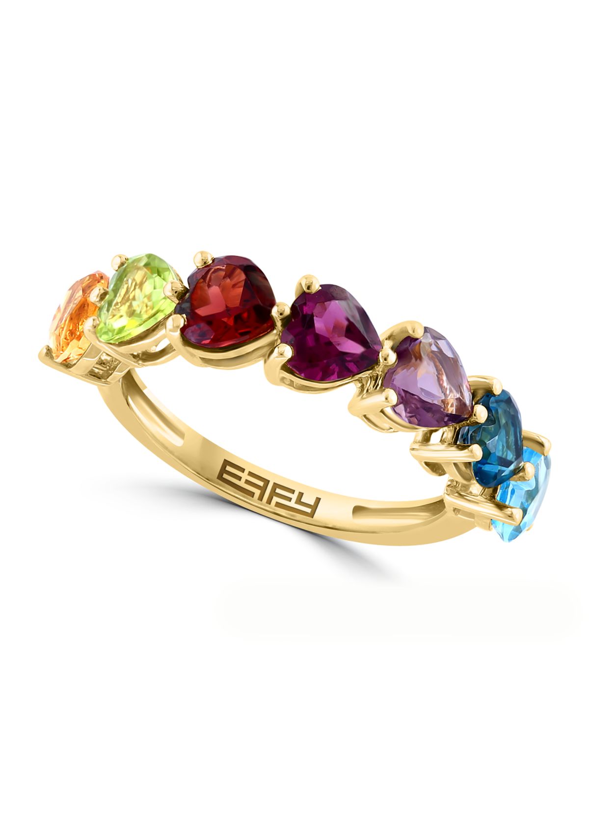  Amethyst, Blue Topaz, London Blue Topaz, Citrine, Garnet, Rhodolite, Peridot Ring In 14k Yellow Gold