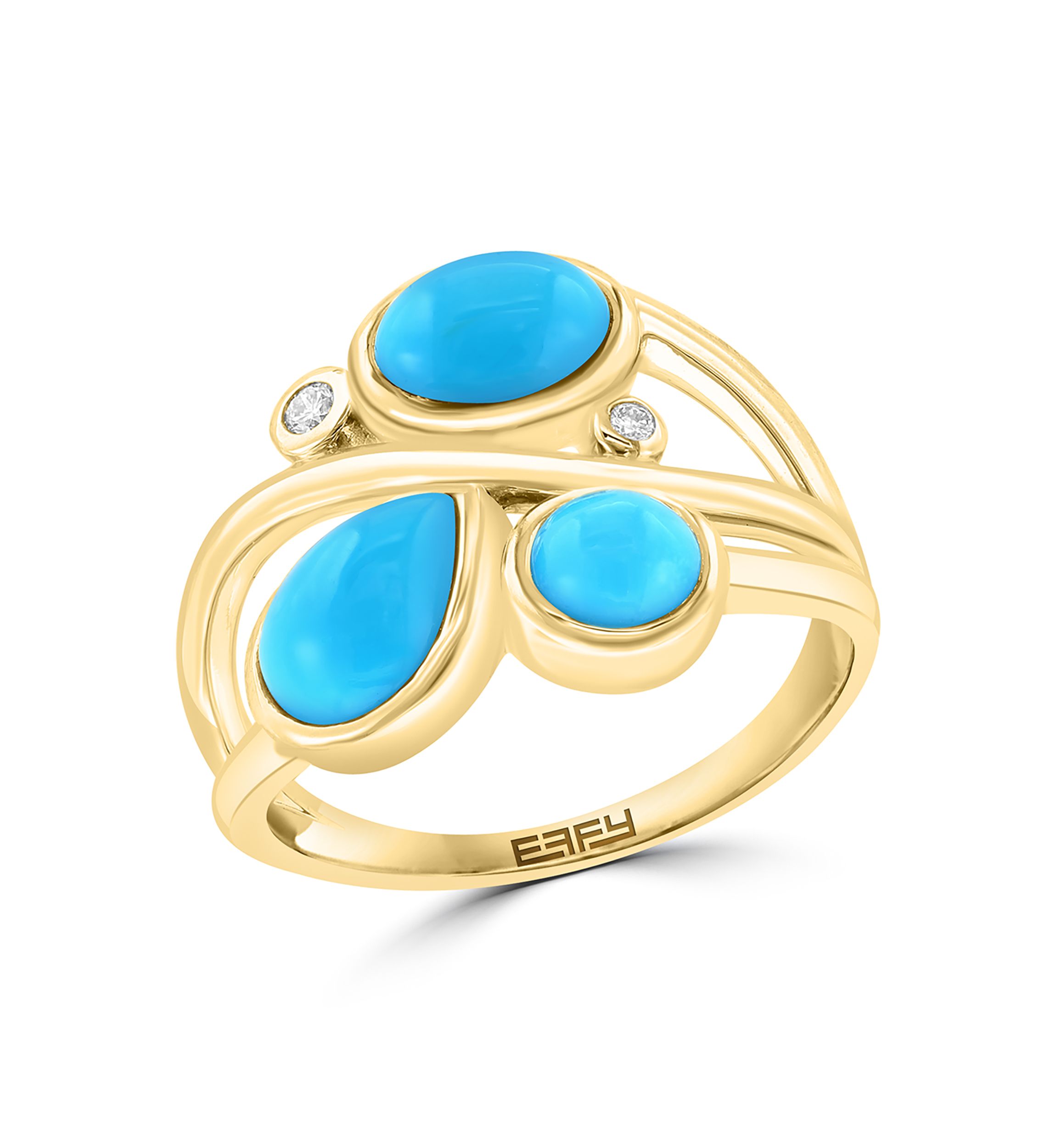 Effy® 1/10 Diamond, ct Turquoise Ring in 14K