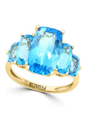 Effy 8.5 Ct. T.w. Blue Topaz Ring In 14K Yellow Gold