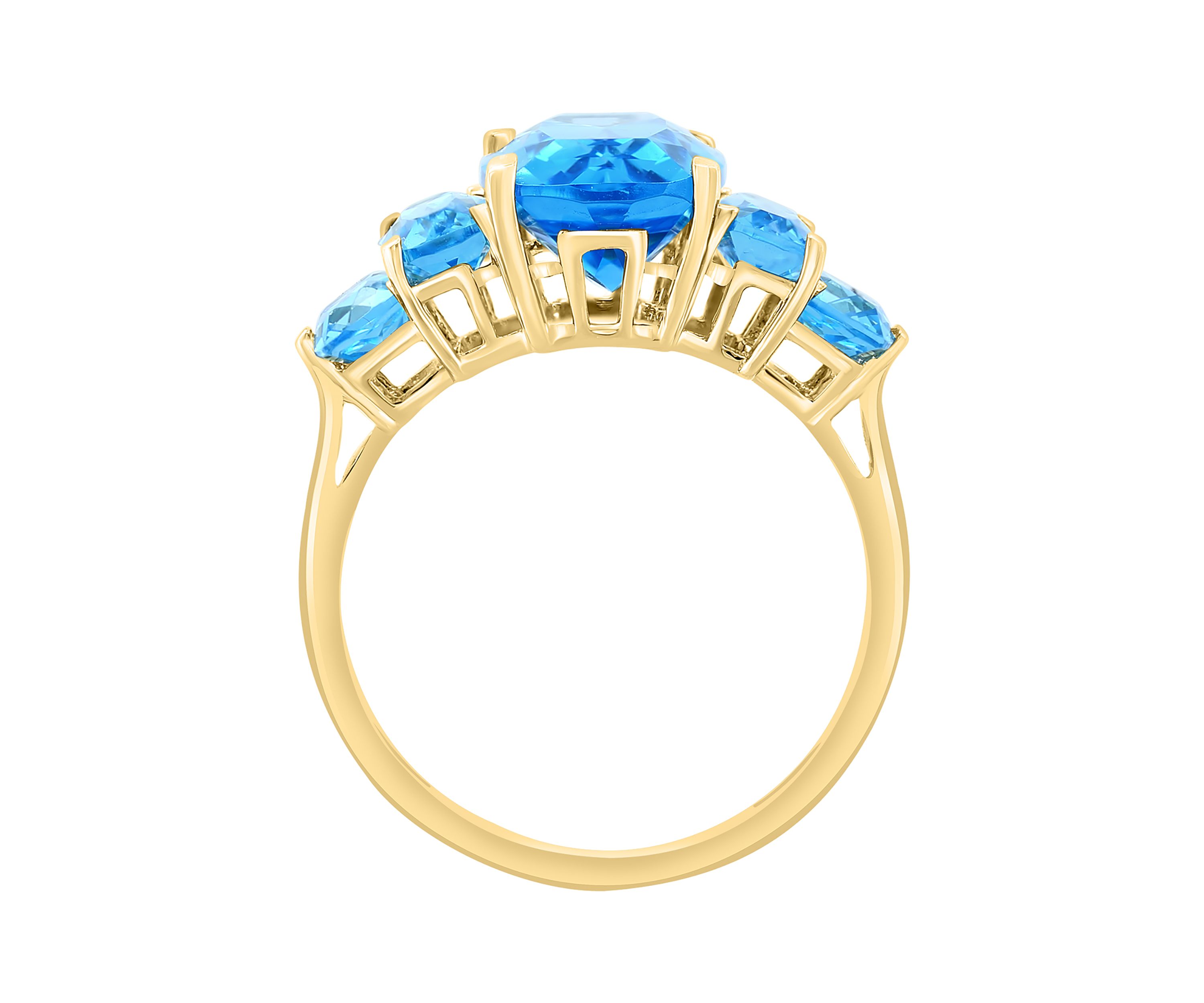 8.5 ct. t.w. Blue Topaz Ring in 14K Yellow Gold